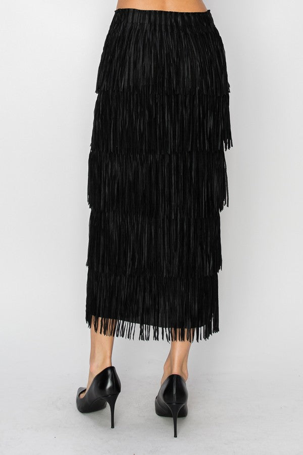 Black Fringe Skirt