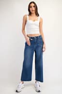 Denim Raw Hem Crop Jeans