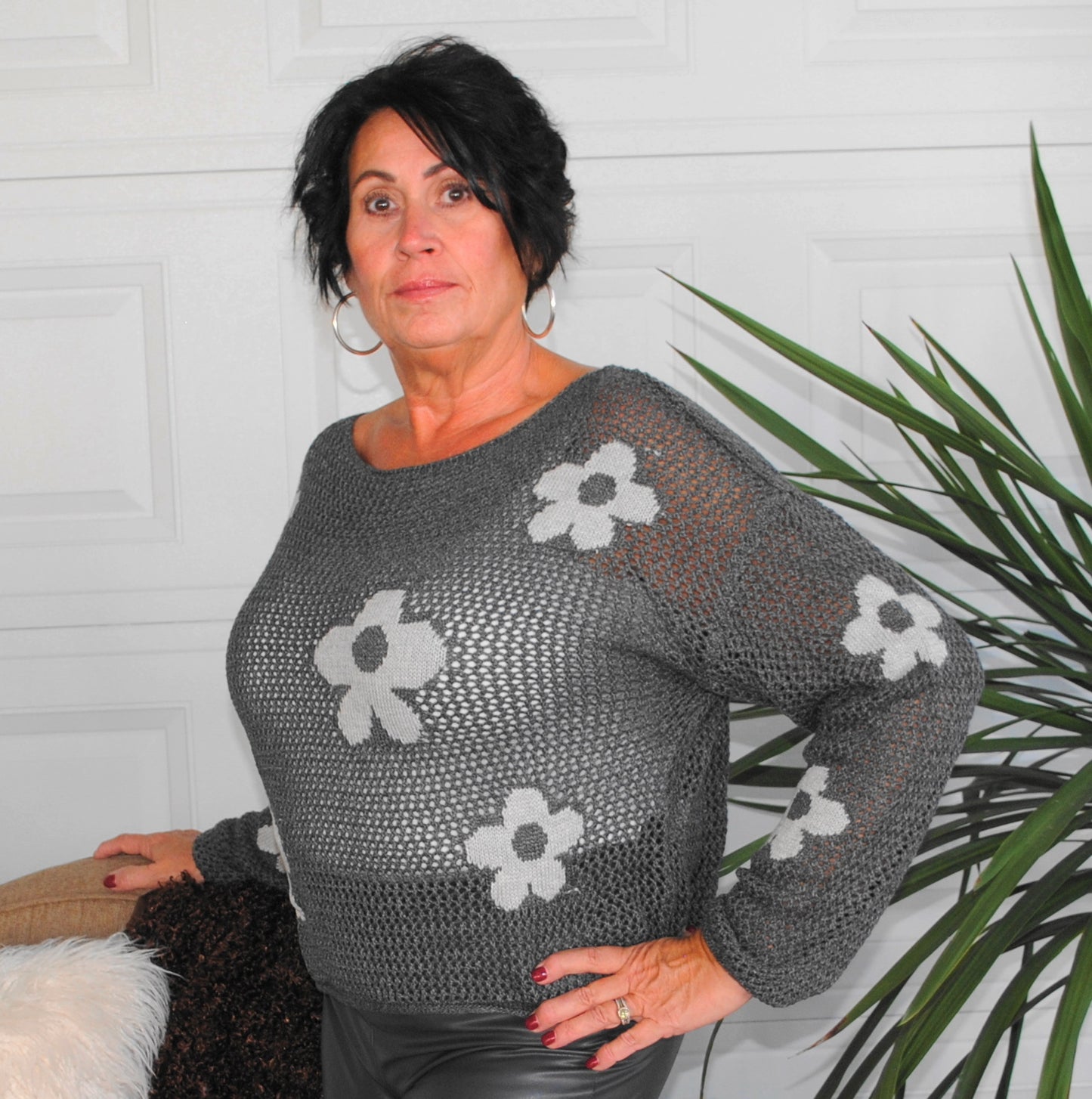 Lightweight Floral Sweater Top