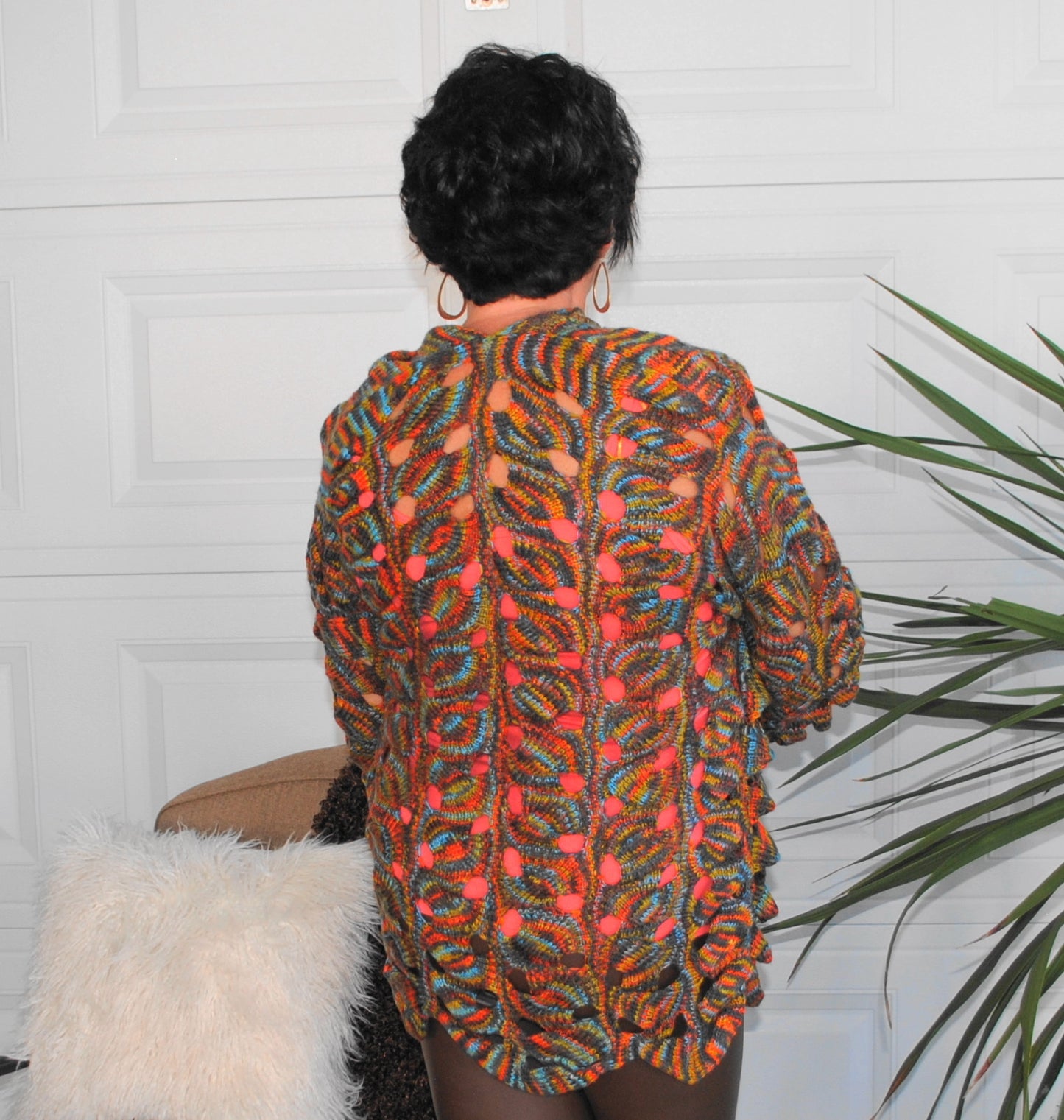 Multi Color Open Sweater Cardigan