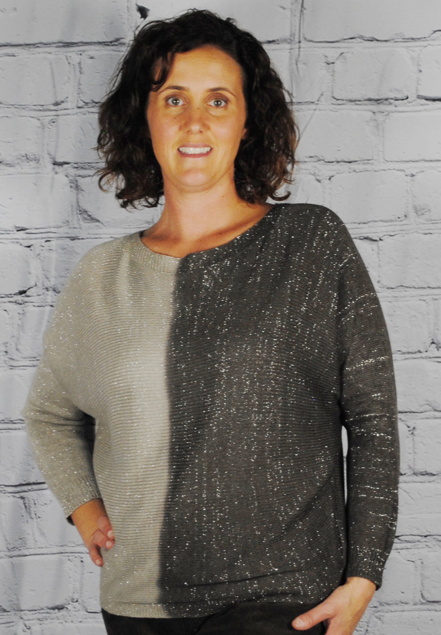 Silver Zipper Sweater