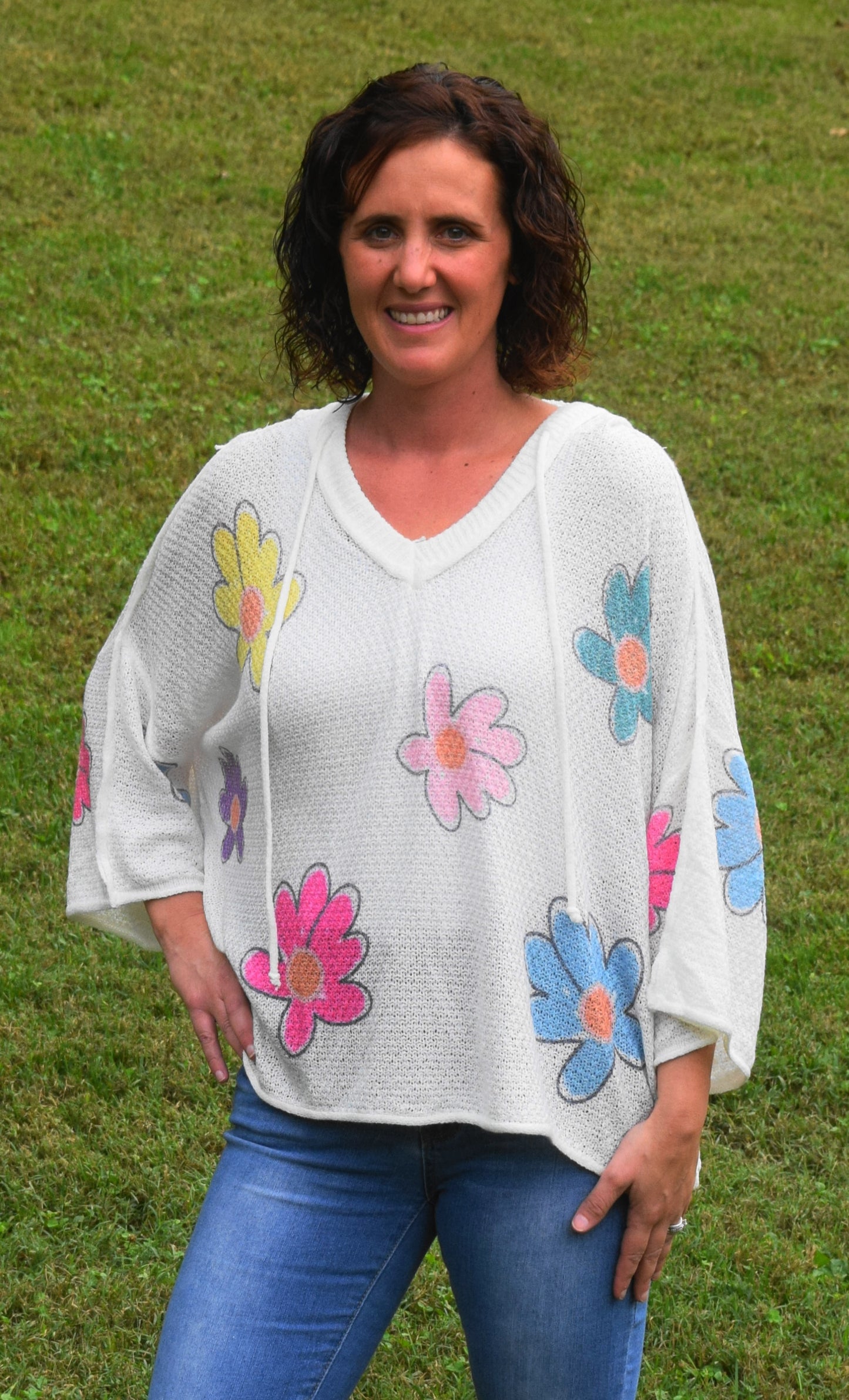 Ivory Flower Sweater
