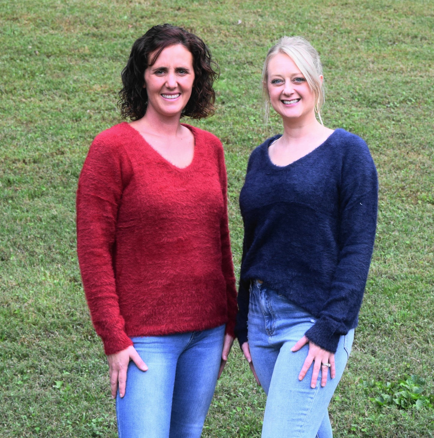 Eyelash V Neck Sweater