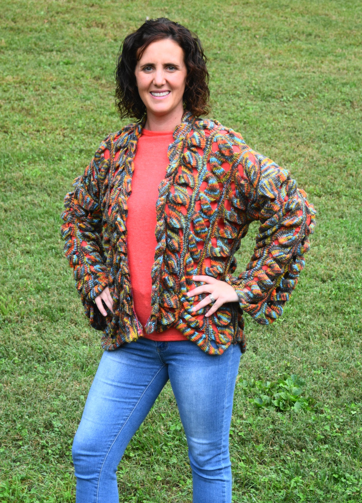 Multi Color Open Sweater Cardigan