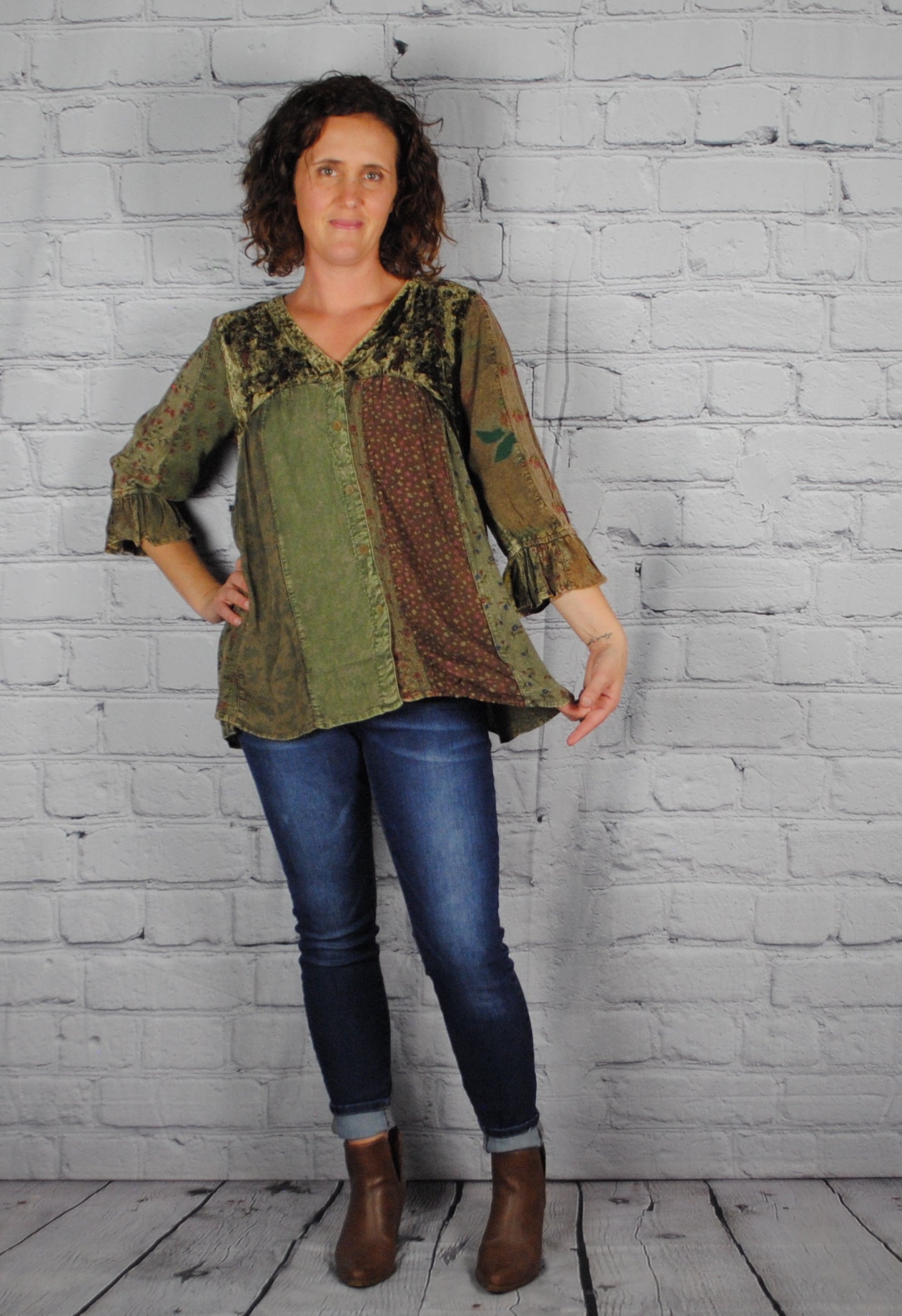 Patchwork Bohemian Flowy Top