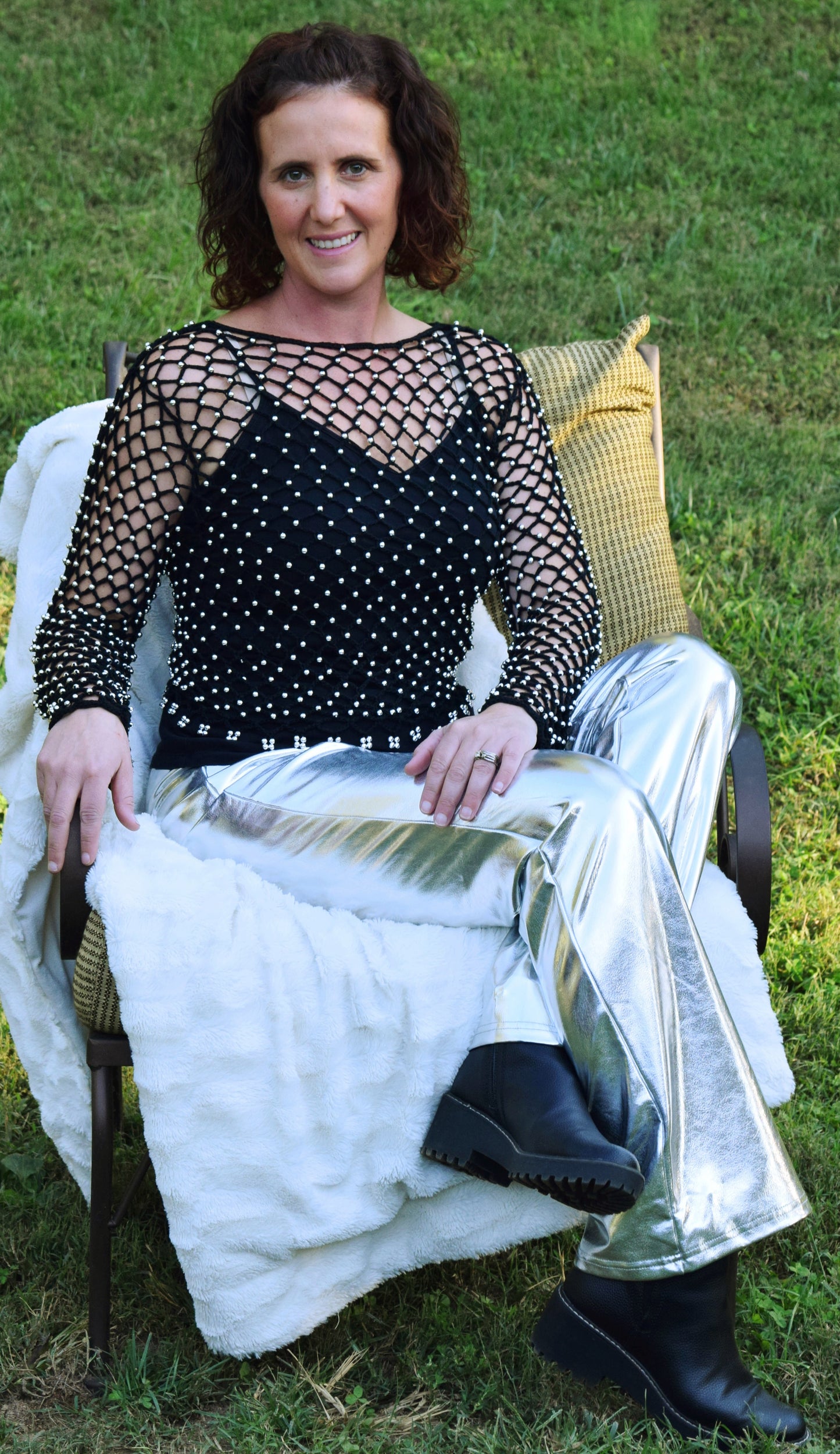 Beaded Open Weave Sweater