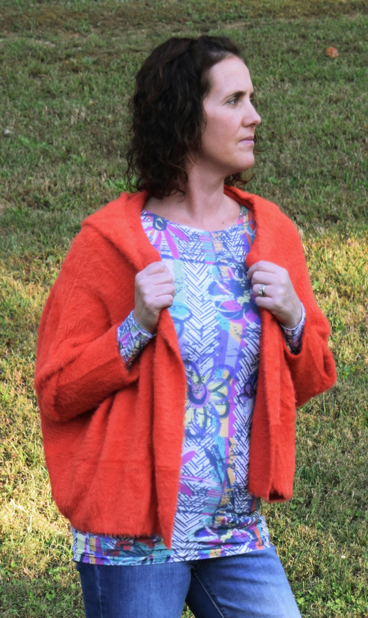 Soft Fuzzy Sweater Hoodie Cardigan