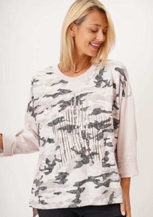 Pink Camo Sequin Star Top
