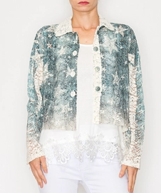 Cropped Sequin Blue Star Jacket