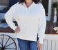 White Snap Front Sweatshirt
