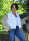 White Mesh Sleeve Jacket with Crystals