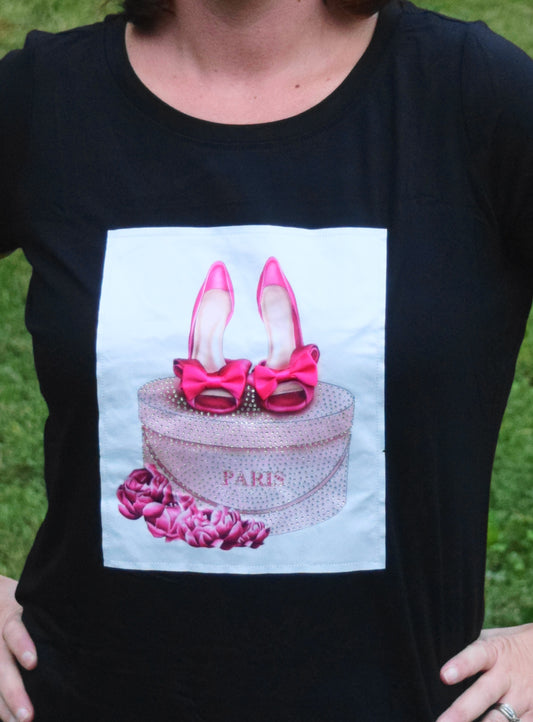 Paris crystal bling tee