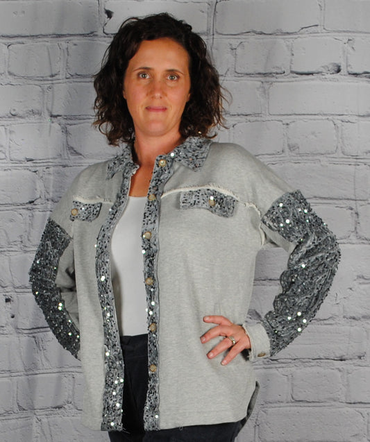 Grey Sequin Jacket