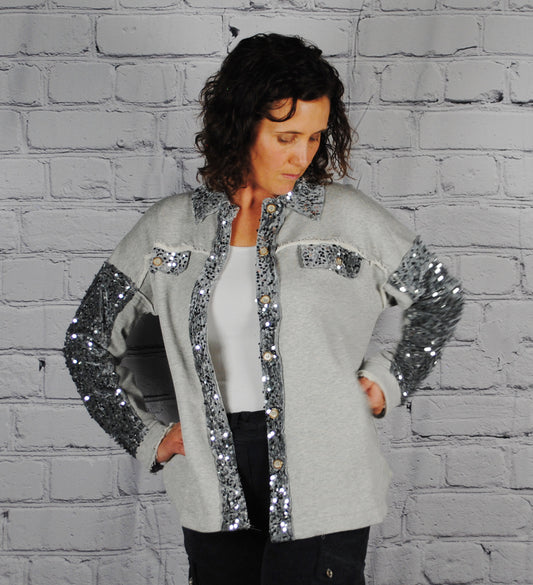 Grey Sequin Jacket