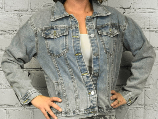 Crystal Graphic Denim Jacket