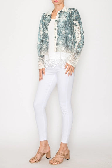 Cropped Sequin Blue Star Jacket