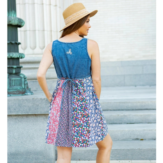 Denim Yoke Patchwork Dress