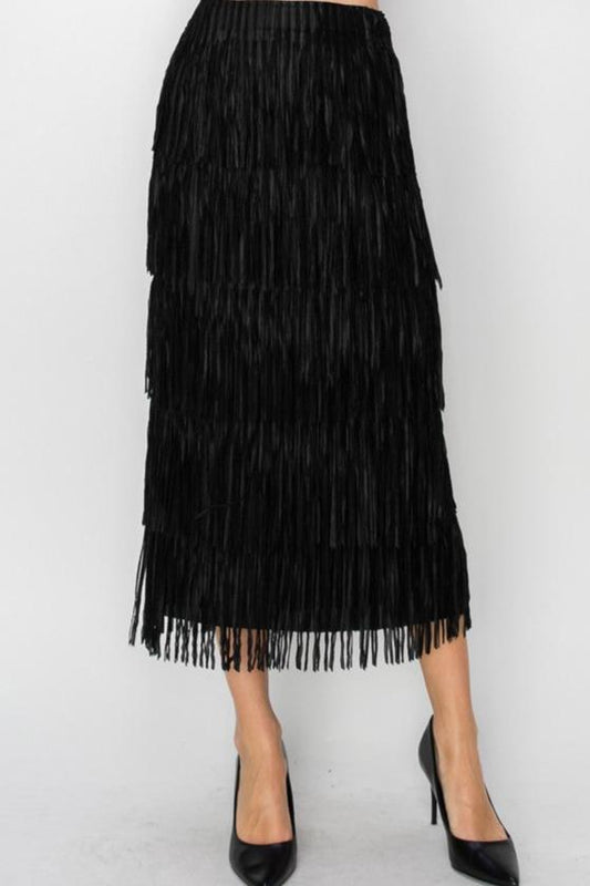 Black Fringe Skirt