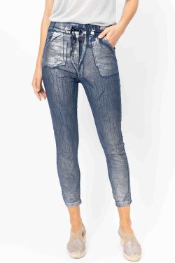 Silver Foiled Jean Jegging